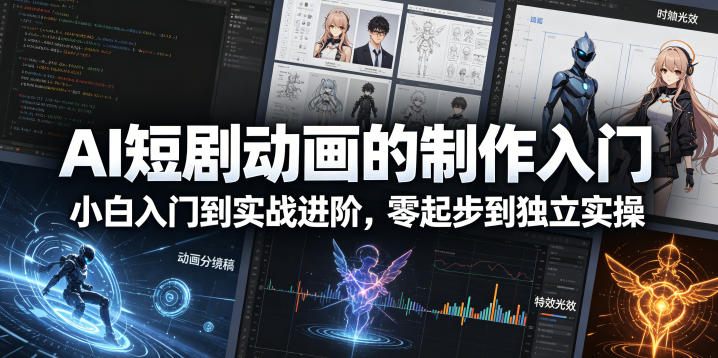 AI短剧动画的制作入门，小白入门到实战进阶，零起步到独立实操-西蒙学社