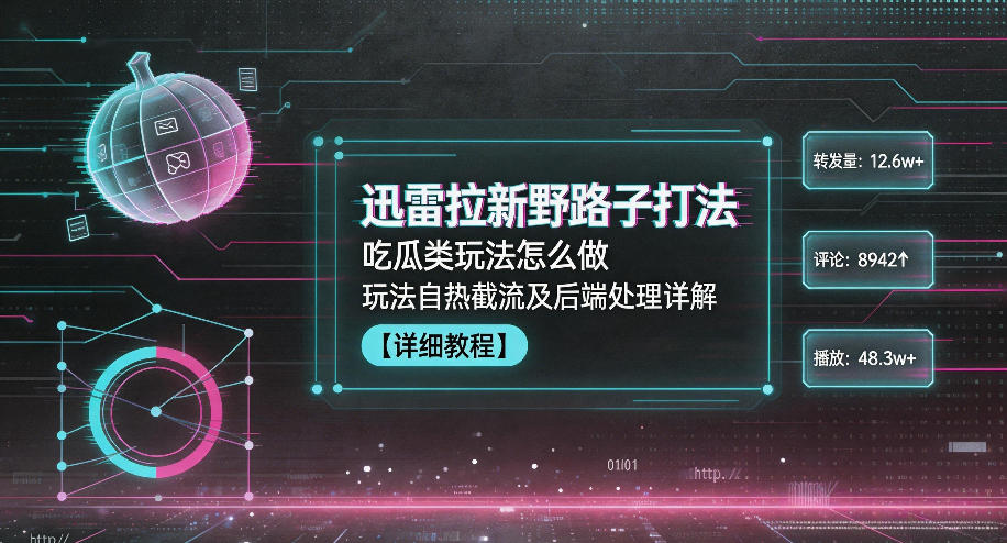 迅雷拉新野路子打法，吃瓜类玩法怎么做，玩法自热截流及后端处理详解-西蒙学社