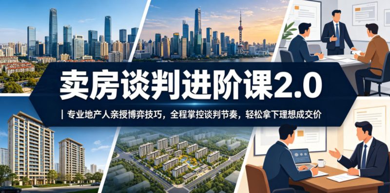 卖房谈判进阶课2.0|专业地产人亲授博弈技巧,全程掌控谈判节奏,轻松拿下理想成交价-西蒙学社