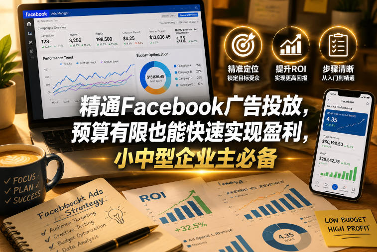 精通Facebook广告投放，预算有限也能快速实现盈利，小中型企业主必备【原创双语字幕】-西蒙学社