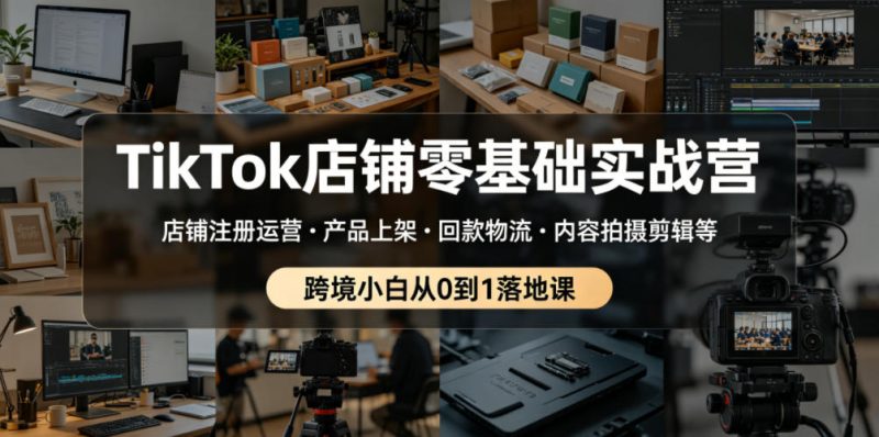 TikTok店铺零基础实战营,店铺注册运营・产品上架・回款物流・内容拍摄剪辑等 ,跨境小白从0到1落地课-西蒙学社