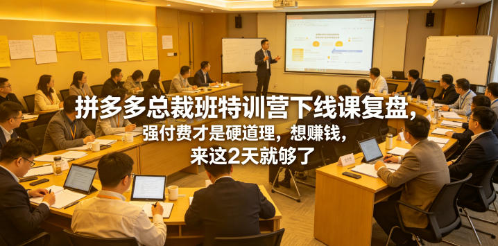 拼多多总裁班特训营下线课复盘,强付费才是硬道理,想賺钱,来这2天就够了-西蒙学社