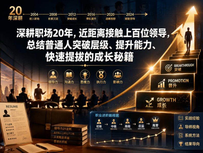 付费文章:深耕职场20年,近距离接触上百位领导,总结普通人突破层级、提升能力、快速提拔的成长秘籍(全网独家干货)-西蒙学社