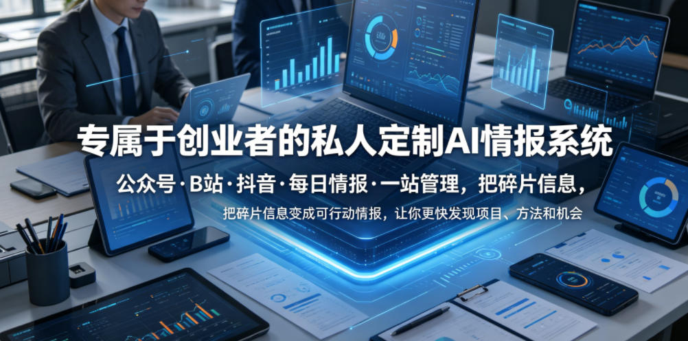 专属于创业者的私人定制AI情报系统，公众号·B站·抖音·每日情报·一站管理，把碎片信息变成可行动情报，让你更快发现项目、方法和机会-西蒙学社