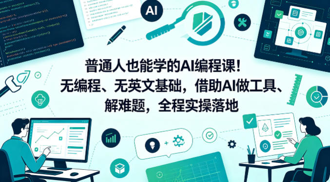 普通人也能学的AI编程课！无编程、无英文基础，借助AI做工具、解难题，全程实操落地（更新6月）-西蒙学社