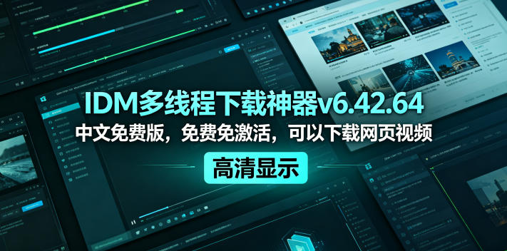 IDM多线程下载神器v6.42.64中文免费版，免费免激活，可以下载网页视频（例如飞书文档内的视频）-西蒙学社