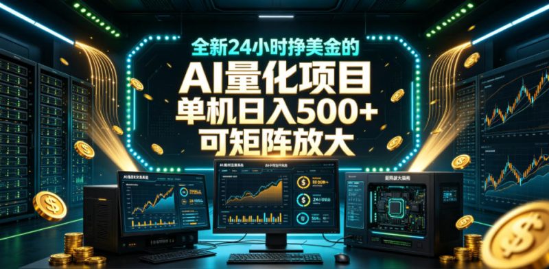 全新24小时挣美金的AI量化项目,单机日入500+,每天见收益,可矩阵放大【揭秘】-西蒙学社