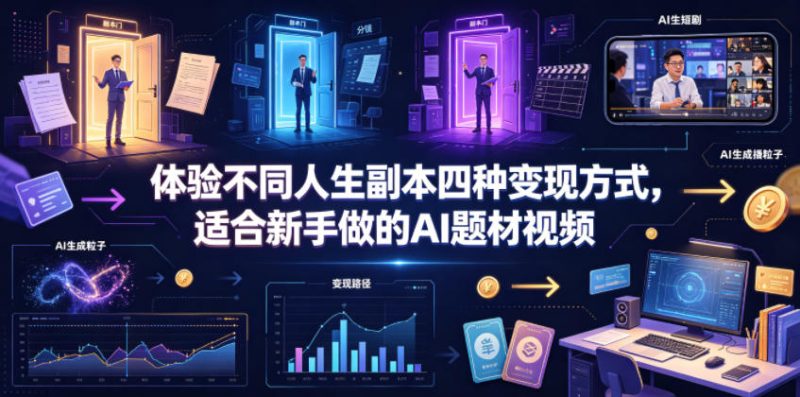 体验不同人生副本四种变现方式，适合新手做的AI题材视频-西蒙学社