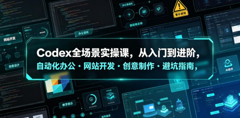 Codex全场景实操课,从入门到进阶,自动化办公・网站开发・创意制作・避坑指南,全流程教学-西蒙学社