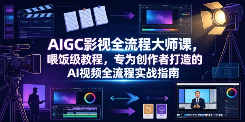 AIGC影视全流程大师课,喂饭级教程,专为创作者打造的AI视频全流程实战指南-西蒙学社