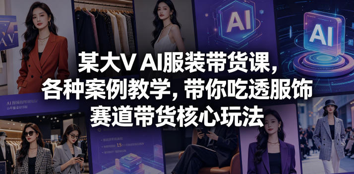 某大V AI服装带货课，各种案例教学，带你吃透服饰赛道带货核心玩法-西蒙学社