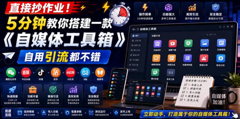 直接抄作业！5分钟教你搭建一款《自媒体工具箱》，自用引流都不错-西蒙学社