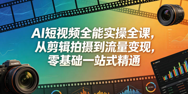 AI短视频全能实操全课，从剪辑拍摄到流量变现，零基础一站式精通-西蒙学社