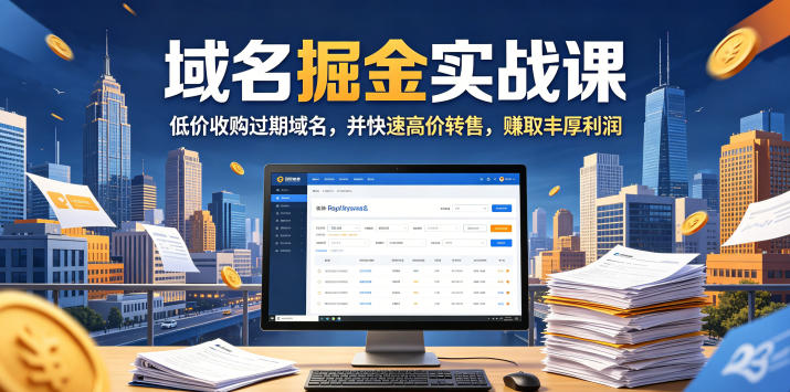 域名交易掘金实战课，低价收购过期域名，并快速高价转售，賺取丰厚利润【原创双语字幕】-西蒙学社