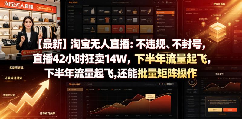 【最新】淘宝无人直播：不违规、不封号，直播42小时狂卖14W，下半年流量起飞，还能批量矩阵操作【揭秘】-西蒙学社