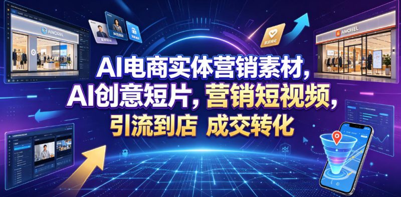 AI电商实体营销素材，AI创意短片，高效打造营销短视频，轻松引流到店，稳定提升门店客流与成交转化-西蒙学社