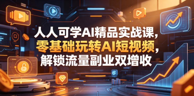 人人可学AI精品实战课,零基础玩转AI短视频,解锁流量副业双增收-西蒙学社