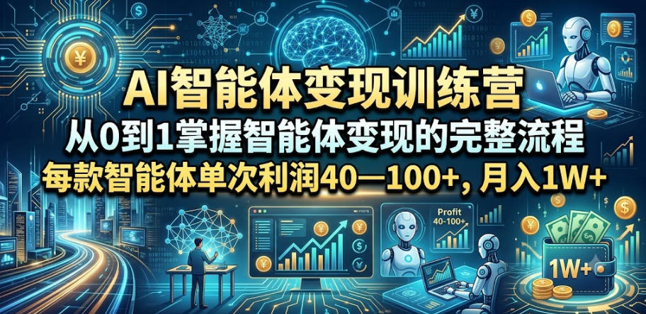 AI智能体变现训练营，从0到1掌握智能体变现的完整流程，每款智能体单次利润40—100+，月入1W+-西蒙学社