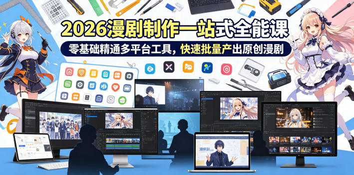 2026 AI漫剧制作一站式全能课，零基础精通多平台工具，快速批量产出原创漫剧-西蒙学社