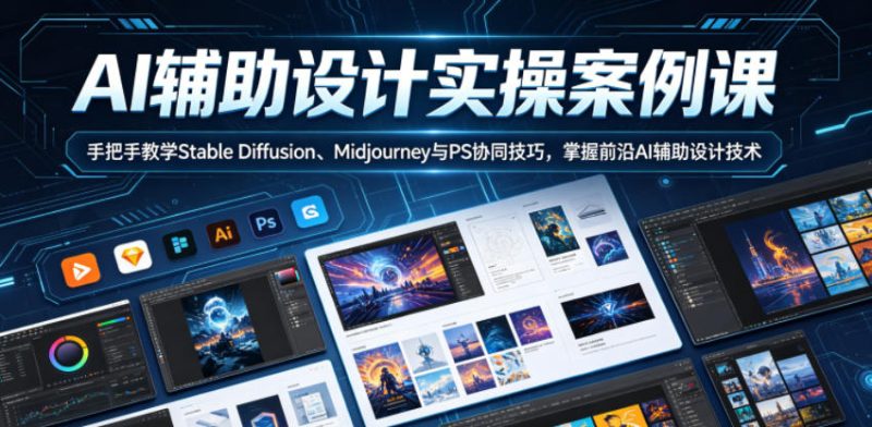 AI辅助设计实操案例课，手把手教学Stable Diffusion、Midjourney与PS协同技巧，掌握前沿AI辅助设计技术-西蒙学社