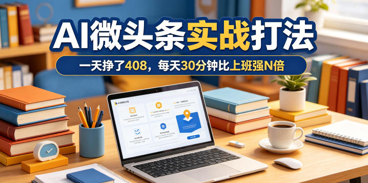 一天挣了408，AI微头条实战打法，每天30分钟比上班强N倍-西蒙学社
