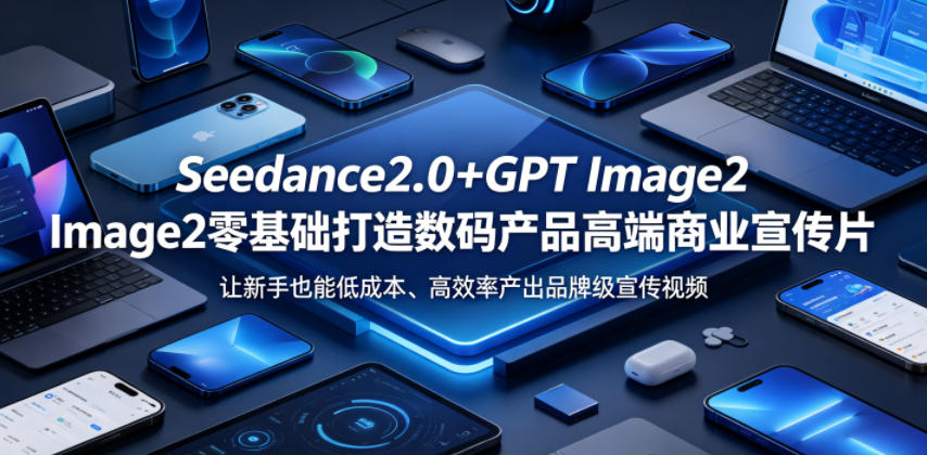 Seedance2.0+GPT Image2零基础打造数码产品高端商业宣传片，让新手也能低成本、高效率产出品牌级宣传视频-西蒙学社