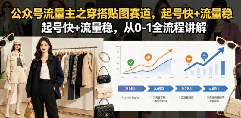 公众号流量主之穿搭贴图赛道，起号快+流量稳，从0-1全流程讲解-西蒙学社