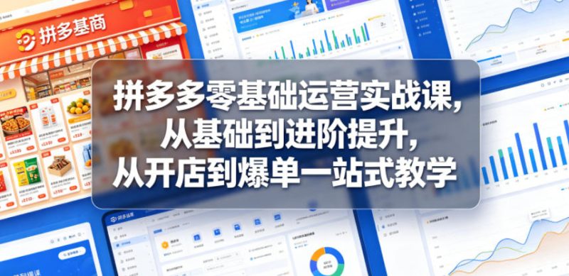拼多多零基础运营实战课，从基础到进阶提升，从开店到爆单一站式教学-西蒙学社