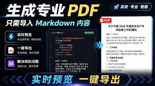 只需导入Markdown内容,实时预览一键导出专业PDF!轻松解决AI生成内容排版问题Presto-西蒙学社