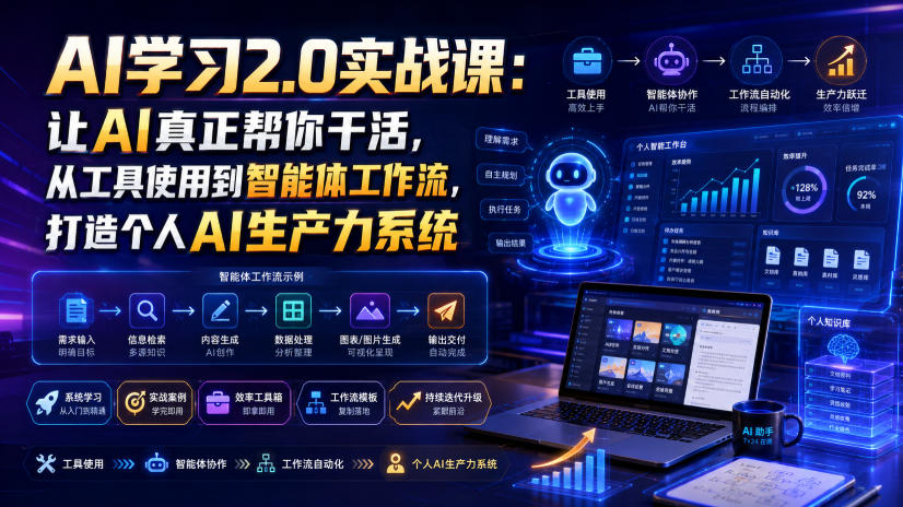 AI学习2.0实战课：让AI真正帮你干活，从工具使用到智能体工作流，打造个人AI生产力系统-西蒙学社