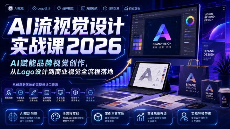 AI流视觉设计实战课2026:AI赋能品牌视觉创作,从Logo设计到商业视觉全流程落地-西蒙学社