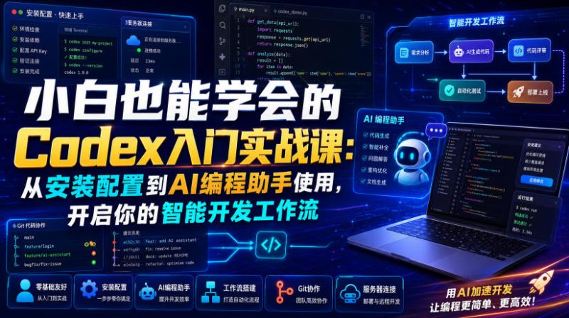 小白也能学会的Codex入门实战课:从安装配置到AI编程助手使用,开启你的智能开发工作流-西蒙学社