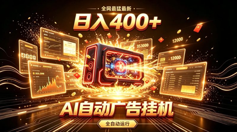 全网最猛最新的AI自动广告挂G，狠收益日入400+，真正做到躺賺式变现【揭秘】-西蒙学社