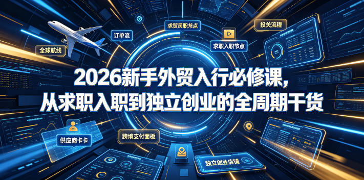 2026新手外贸入行必修课，从求职入职到独立创业的全周期干货-西蒙学社