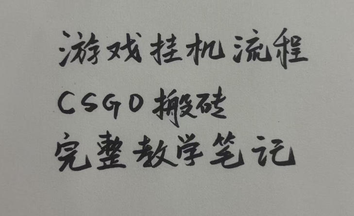 游戏挂G全流程笔记分享,CSGO游戏搬砖,小白看了当天学会见收益【揭秘】-西蒙学社