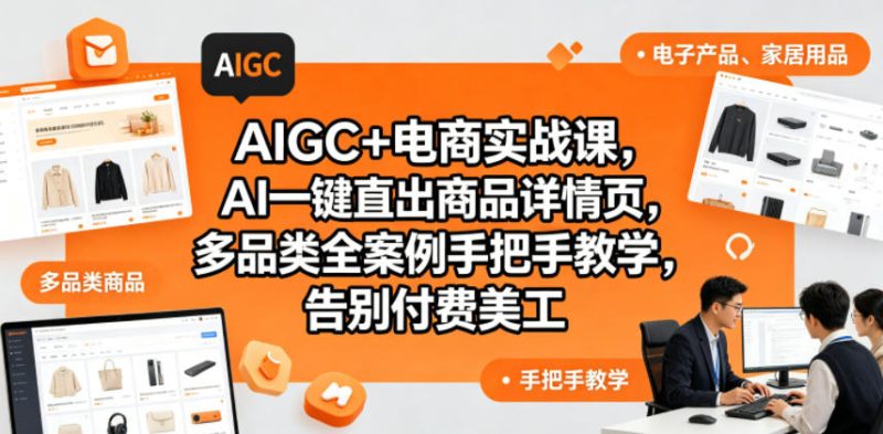 AIGC+电商实战课,AI一键直出商品详情页,多品类全案例手把手教学,告别付费美工(更新0820)-西蒙学社