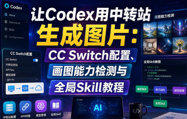 让Codex用中转站生成图片：CC Switch配置、画图能力检测与全局Skill教程-西蒙学社