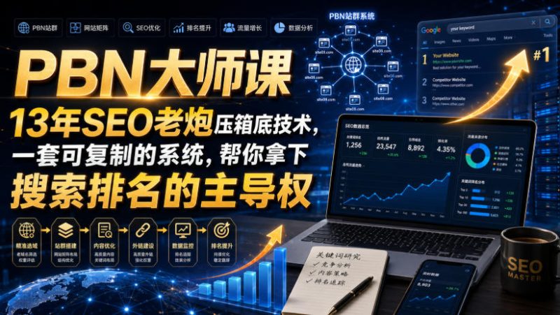PBN大师课13年SEO老炮压箱底技术,一套可复制的系统,帮你拿下搜索排名的主导权【原创双语字幕】-西蒙学社