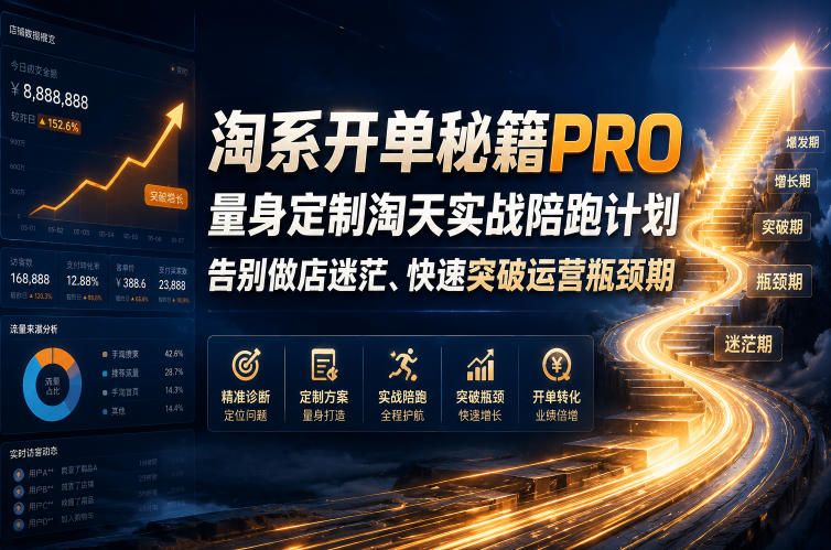 淘系开单秘籍PRO，量身定制淘天实战陪跑计划，告别做店迷茫、快速突破运营瓶颈期（更新260823）-西蒙学社