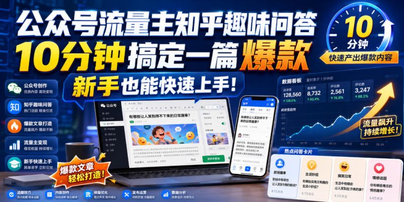 公众号流量主知乎趣味问答,10分钟搞定一篇爆款,新手也能快速上手!-西蒙学社