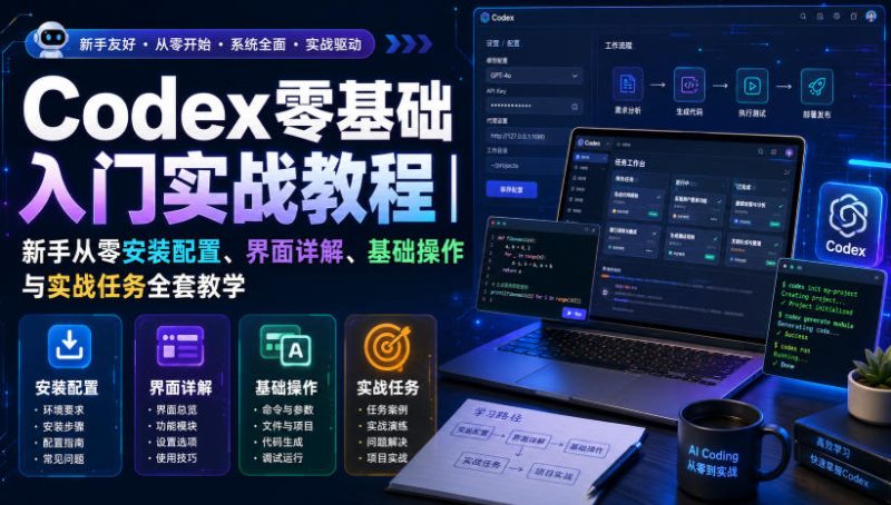 Codex零基础入门实战教程|新手从零安装配置、界面详解、基础操作与实战任务全套教学-西蒙学社