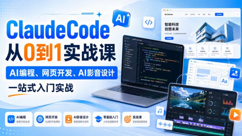 ClaudeCode从0到1实战课,AI编程、网页开发、AI影音设计一站式入门实战-西蒙学社