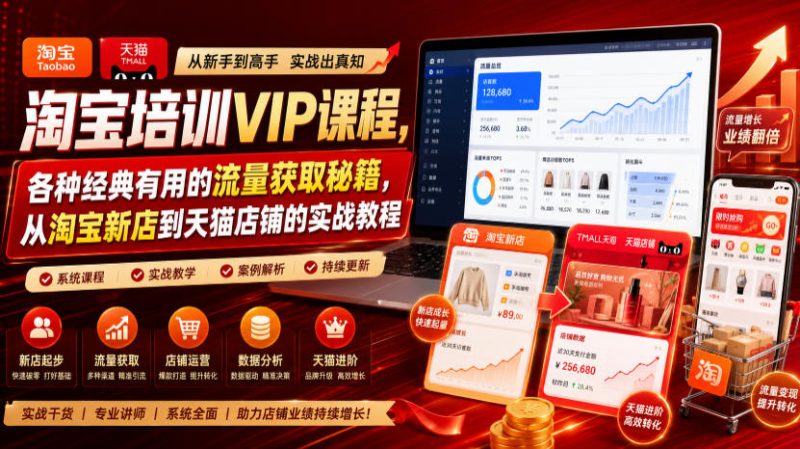 淘宝培训VIP课程,各种经典有用的流量获取秘籍,从淘宝新店到天猫店铺的实战教程(更新08月20日)-西蒙学社
