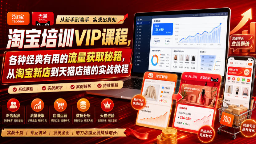 淘宝培训VIP课程，各种经典有用的流量获取秘籍，从淘宝新店到天猫店铺的实战教程（更新08月12日）-西蒙学社