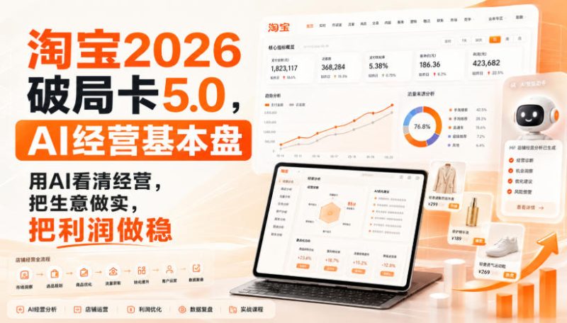 智篆商业-淘宝2026破局卡5.0,AI经营基本盘,用AI看清经营,把生意做实,把利润做稳-西蒙学社