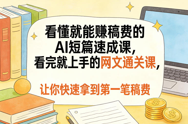 看懂就能賺稿费的AI短篇速成课,看完就上手的网文通关课,让你快速拿到第一笔稿费(更新8月)-西蒙学社