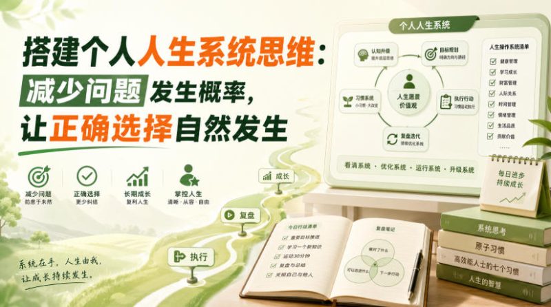 付费文章:搭建个人人生系统思维:减少问题发生概率,让正确选择自然发生-西蒙学社