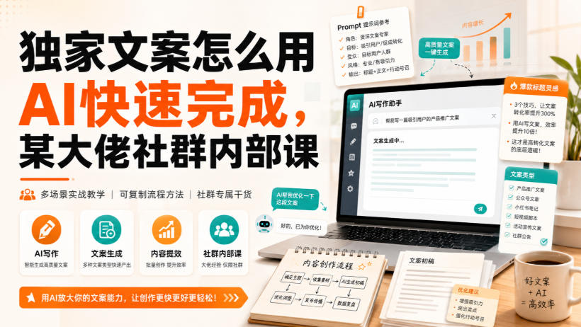 独家文案怎么用AI快速完成，某大佬社群内部课-西蒙学社