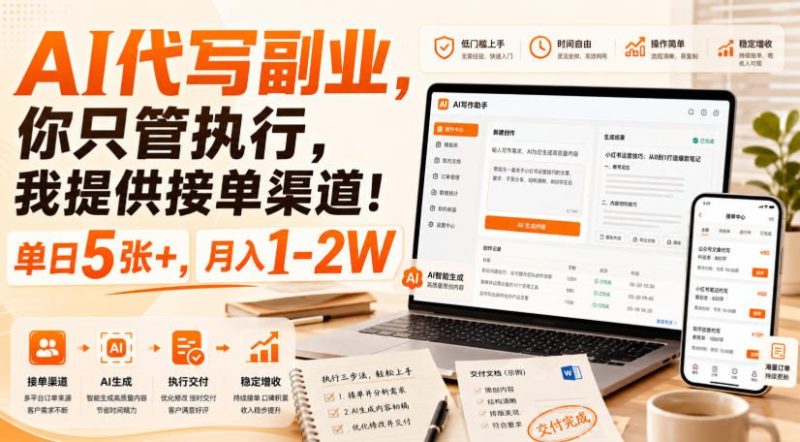 AI代写副业,你只管执行,我提供接单渠道!单日5张+,月入1-2W【揭秘】-西蒙学社