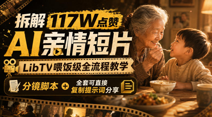 拆解117W点赞AI亲情短片，LibTV喂饭级全流程教学，分镜脚本+全套可直接复制提示词分享-西蒙学社
